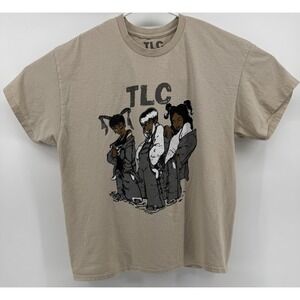 TLC Band Crazy Sexy Cool Unisex Shirt Size XL Beige Graphic 100% Cotton